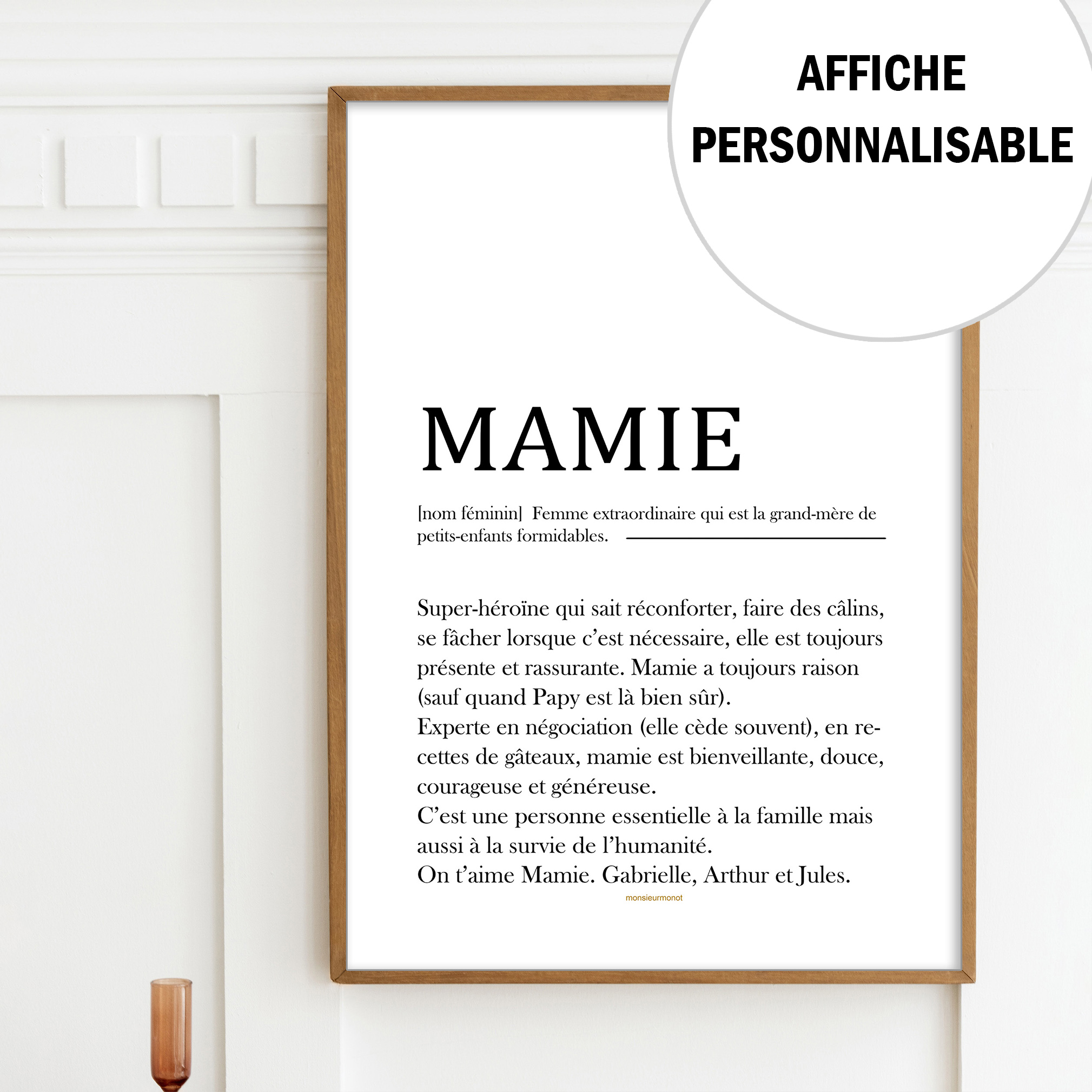 affiche mamie personnalisable