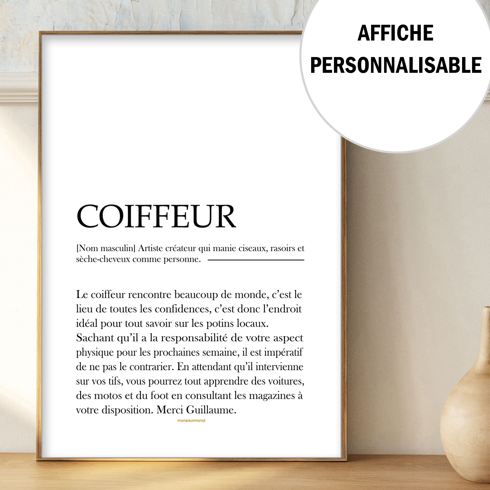affiche coiffeur personnalisable