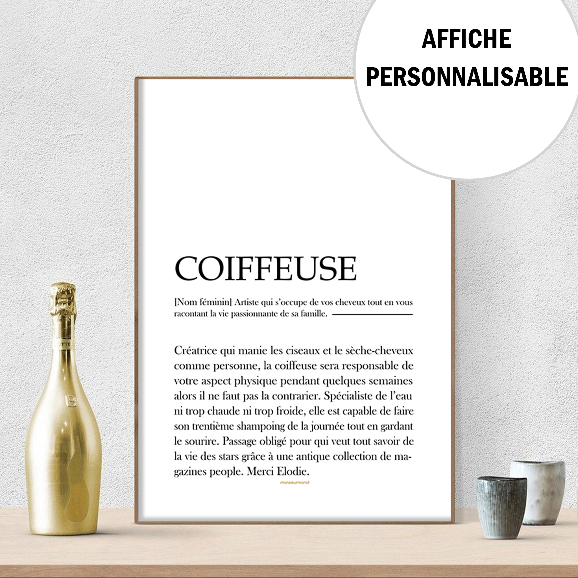 affiche coiffeuse personnalisable