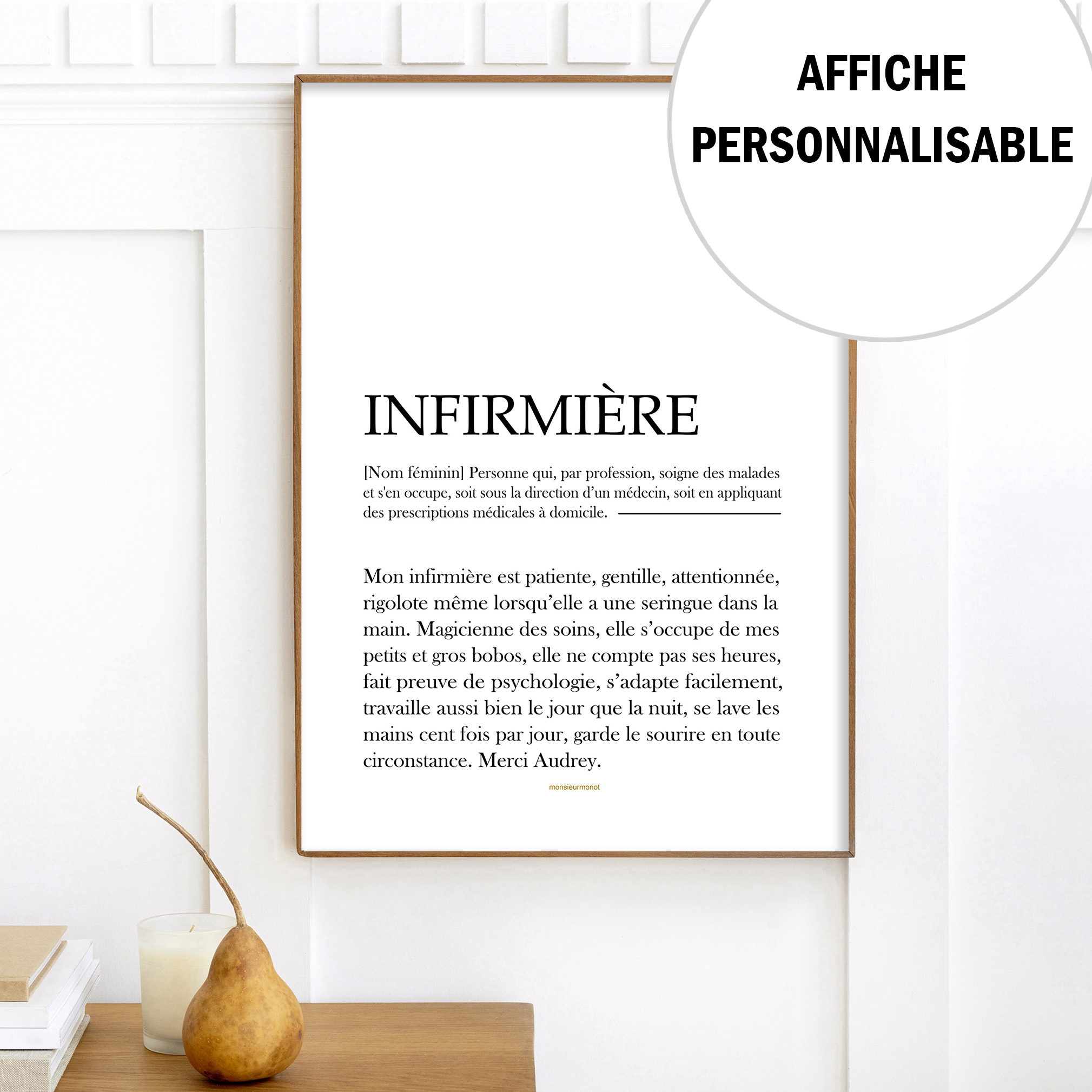 affiche infirmière personnalisable