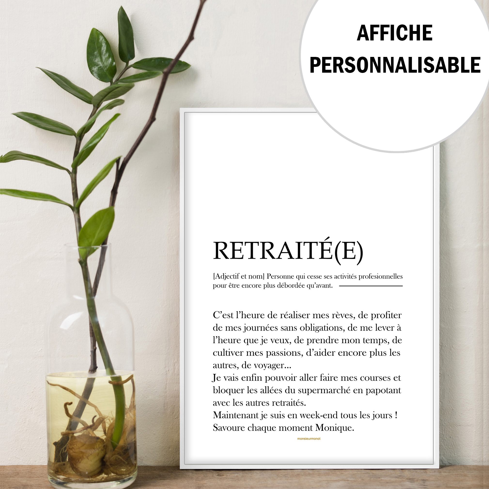 affiche retraité personnalisable