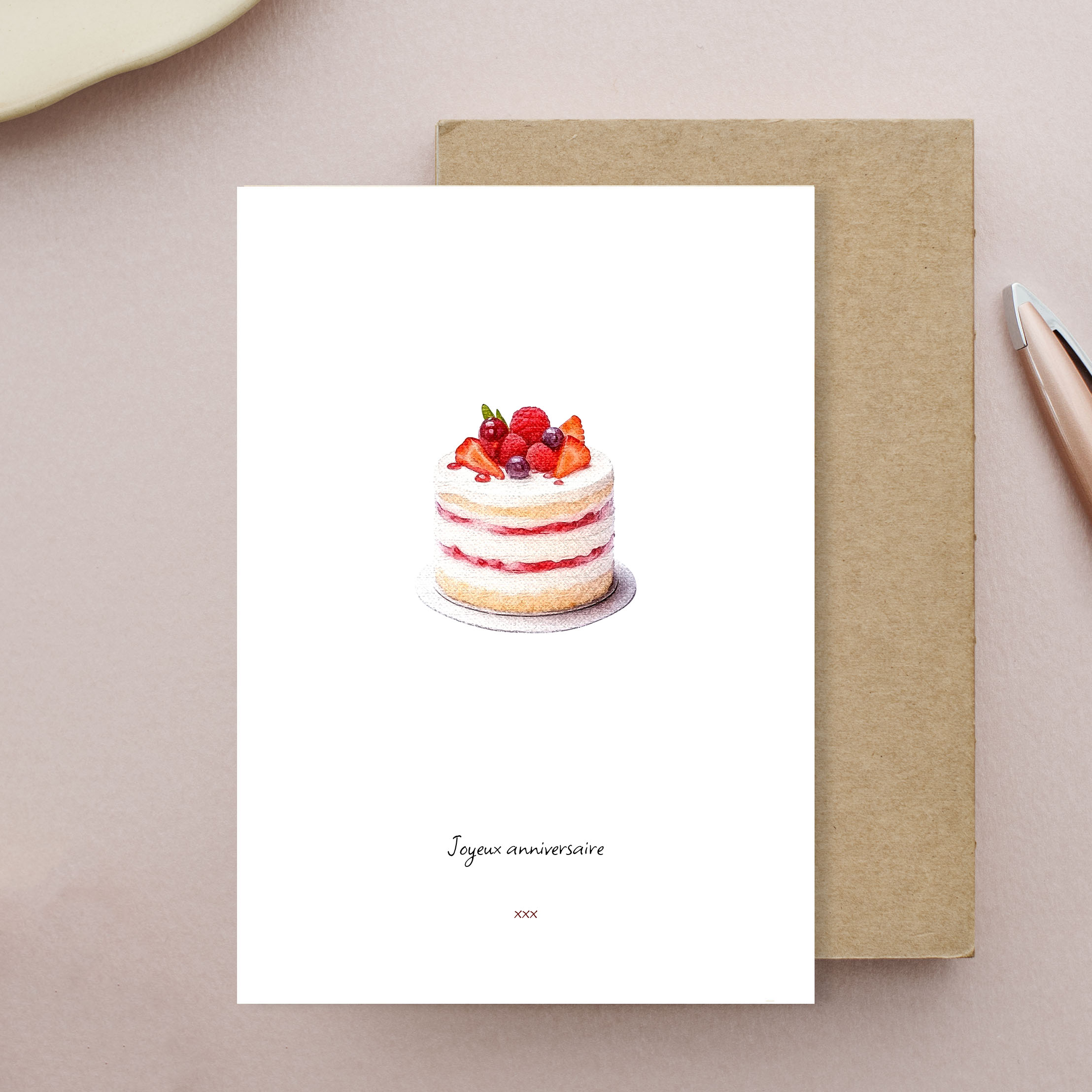carte Joyeux anniversaire papier de marion