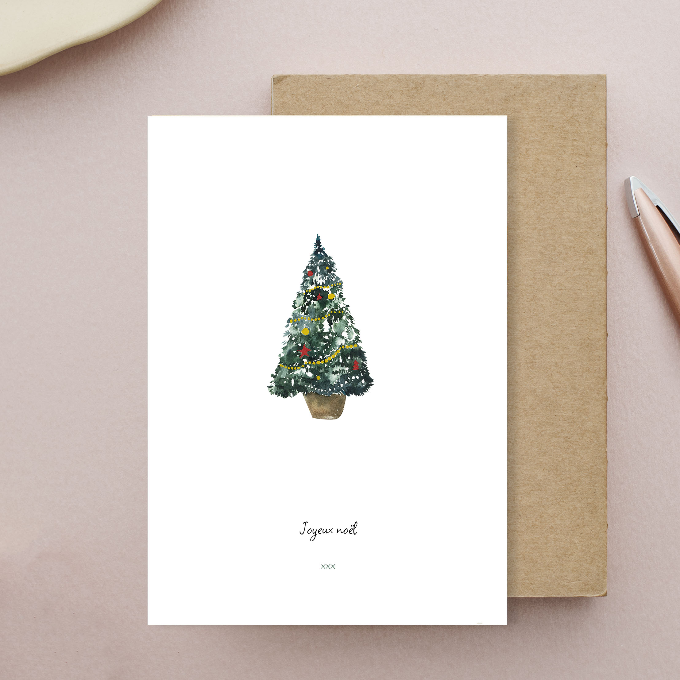 carte joyeux noël les papiers de marion