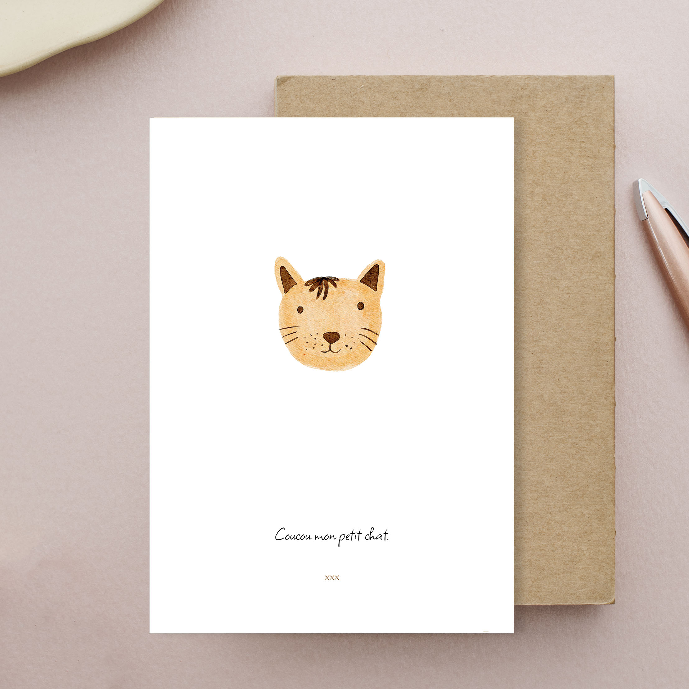 carte Coucou mon petit chat