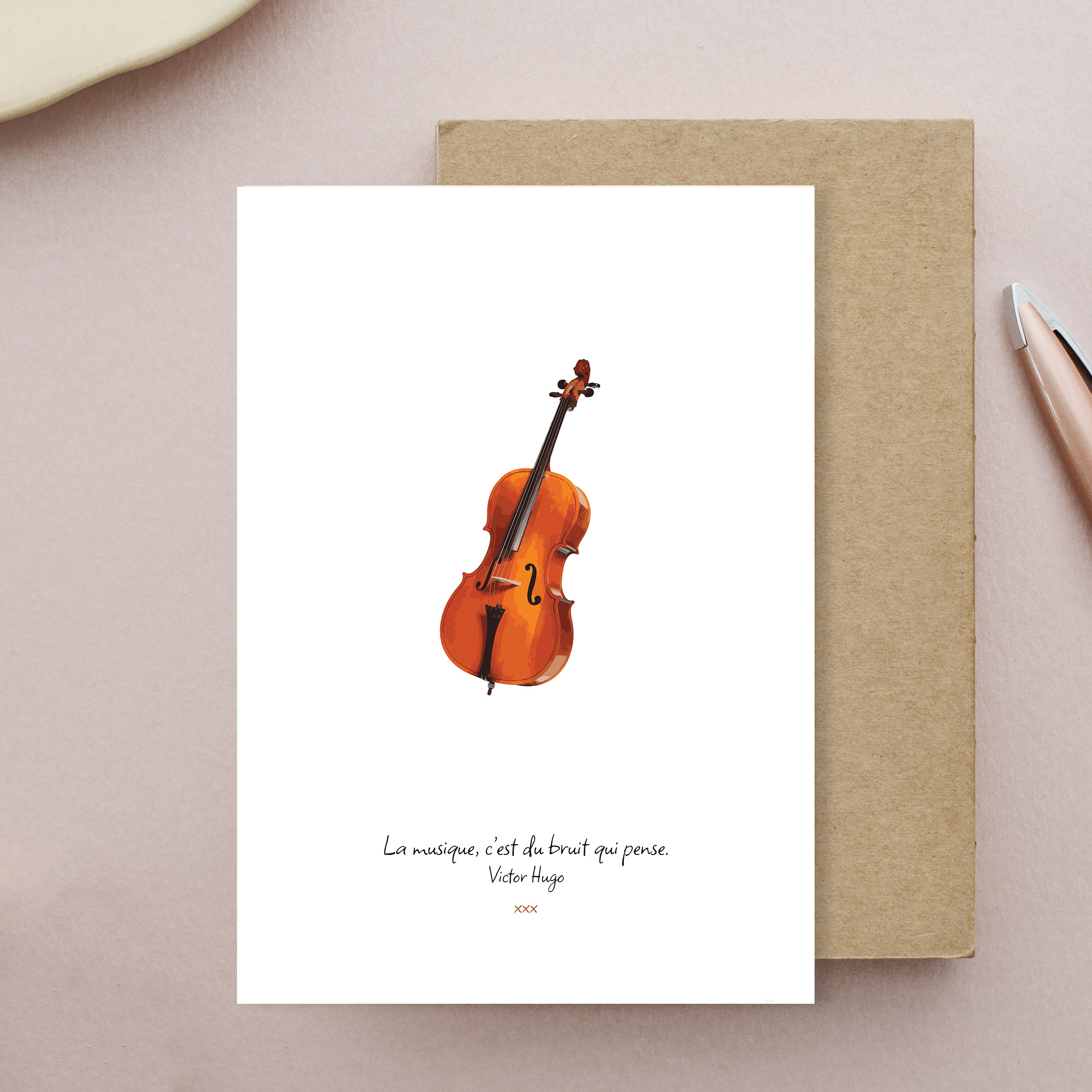 carte Carte la musique cest du bruit qui pense Victor Hugo