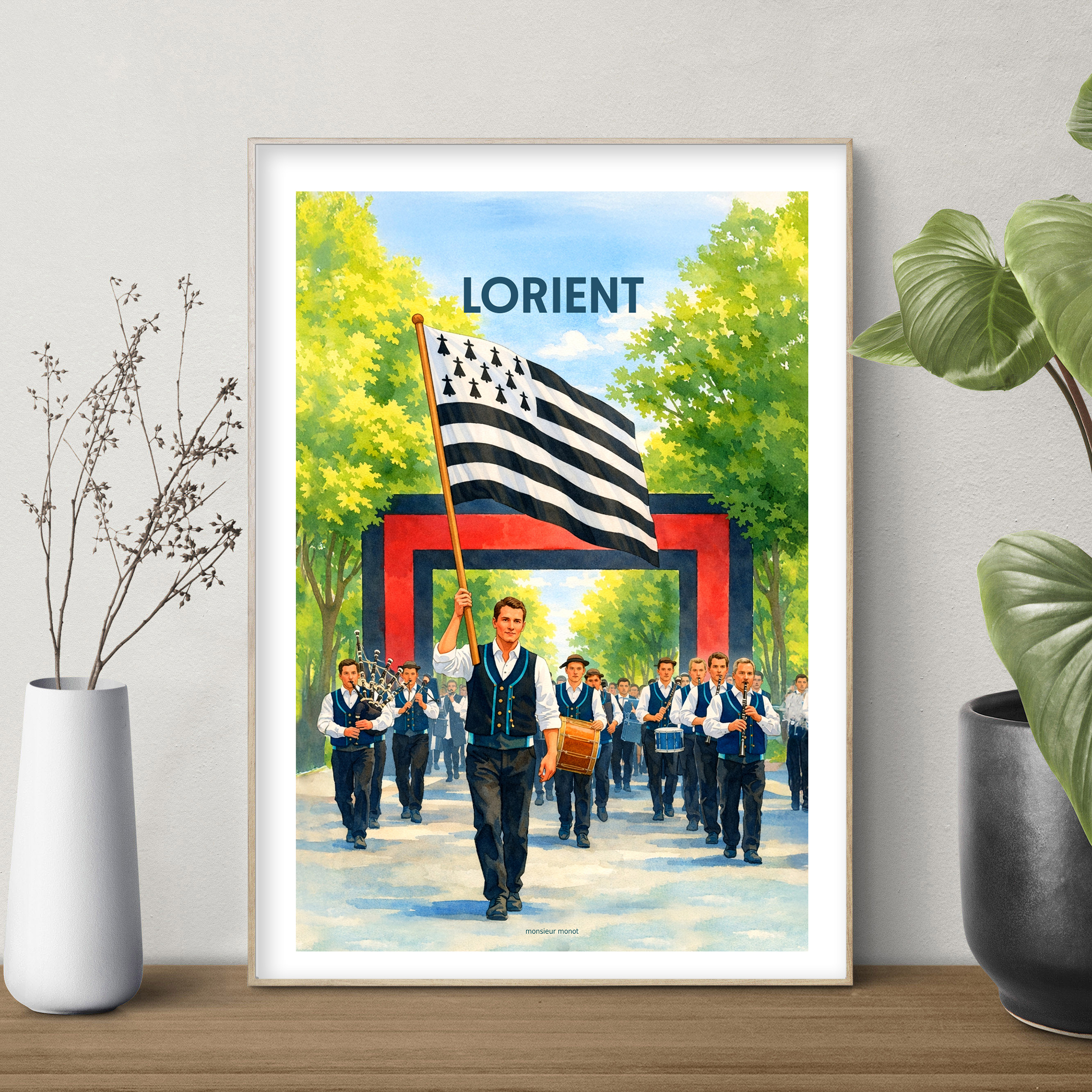 affiche Aquarelle Lorient Le défilé