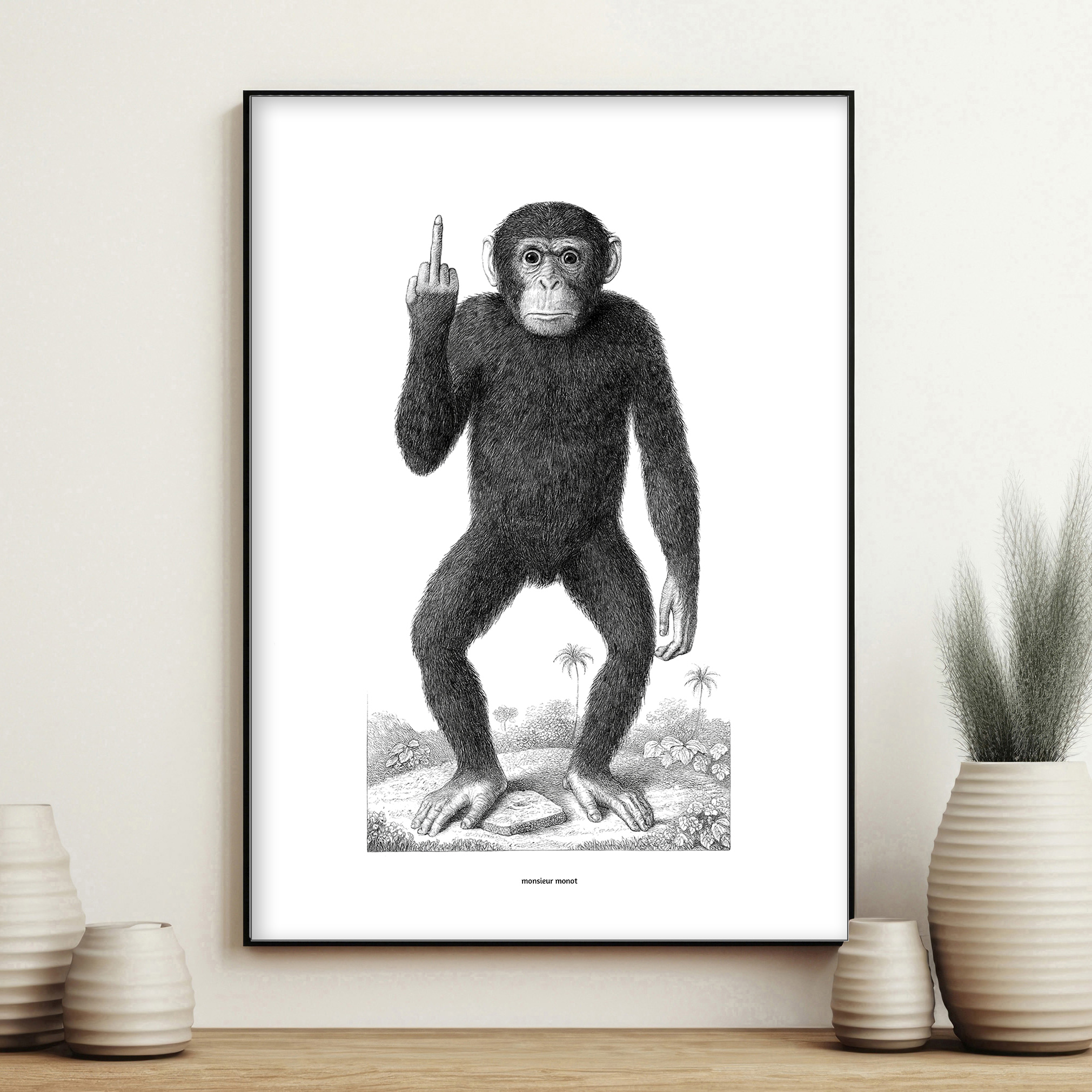affiche singe fuck de face