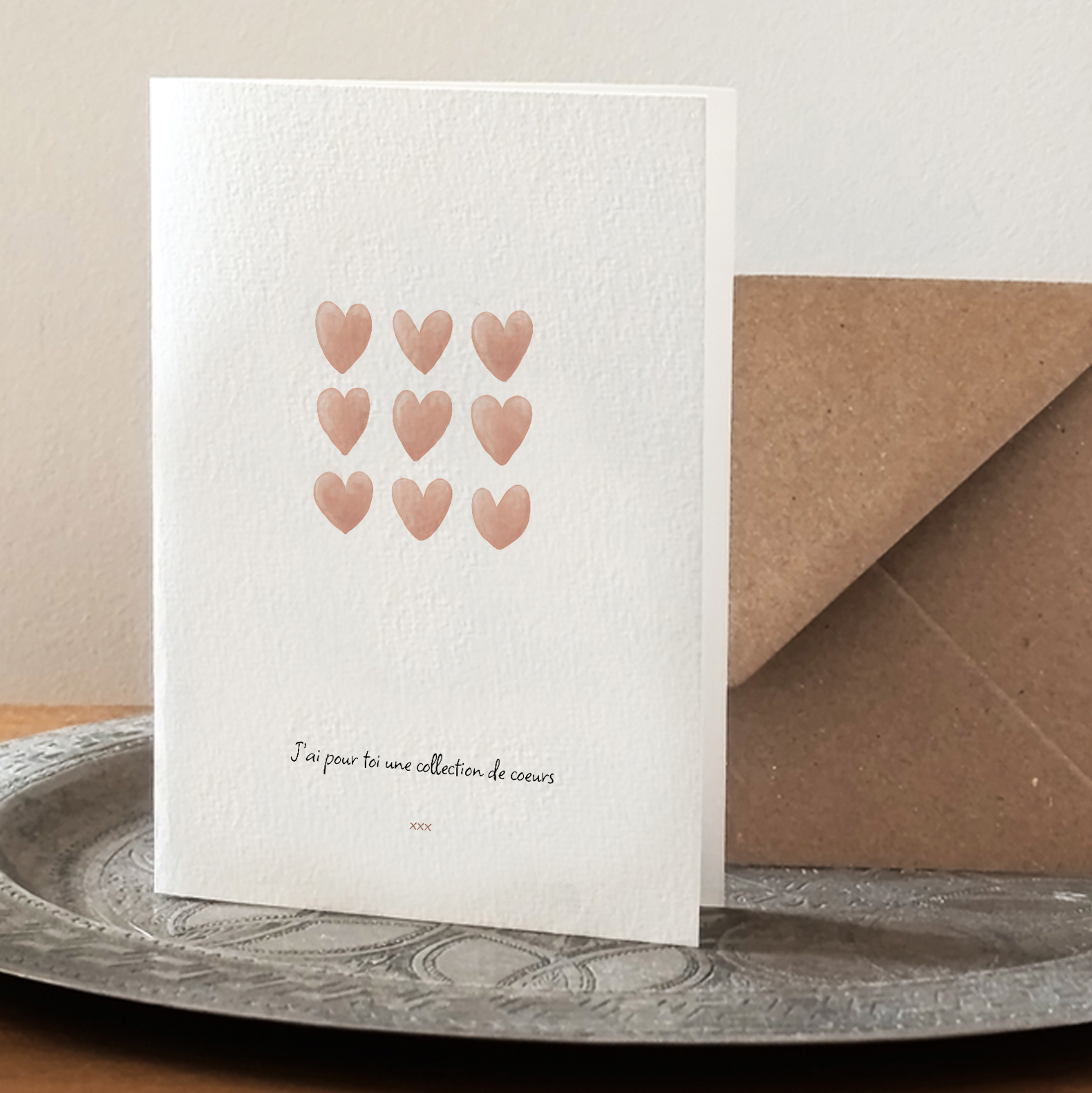 Carte Jai pour toi une collection de coeurs