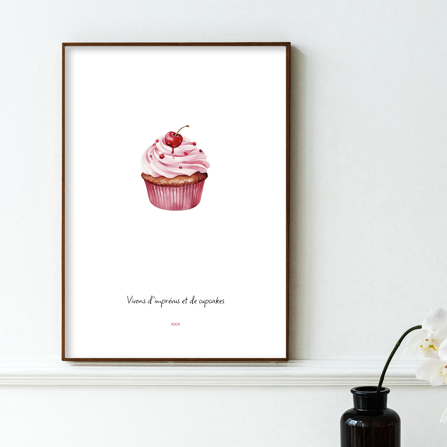 affiche Vivons dimprévus et de cupcakes