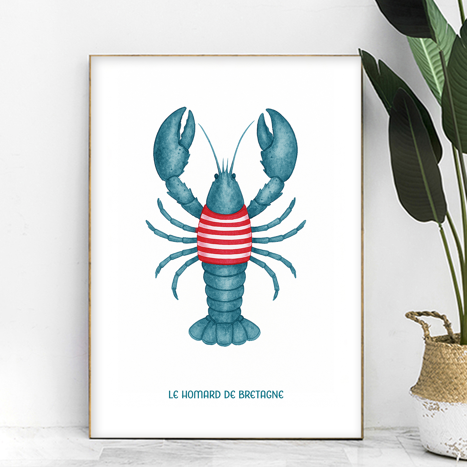 affiche Le homard de bretagne pull rouge
