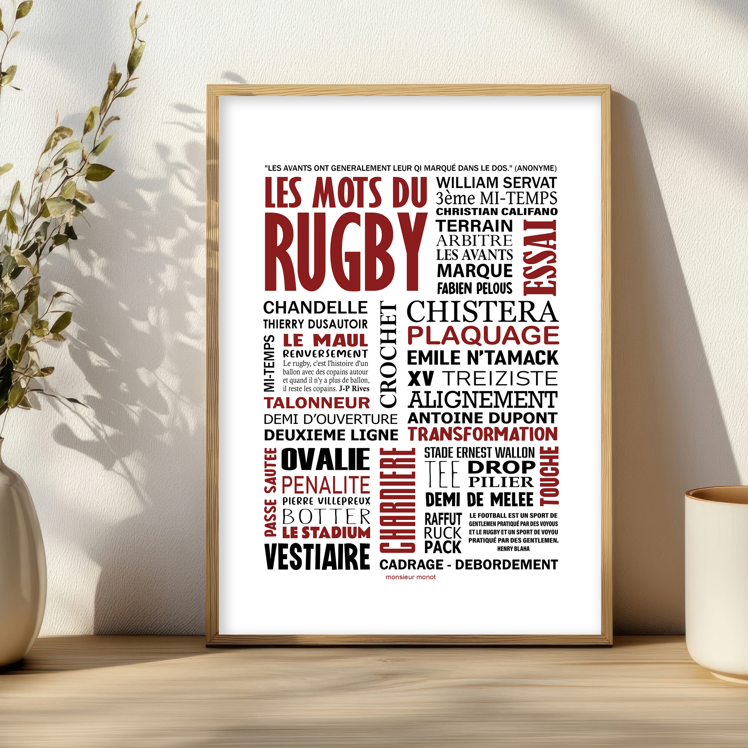 Affiche Les Mots du Rugby TOULOUSE