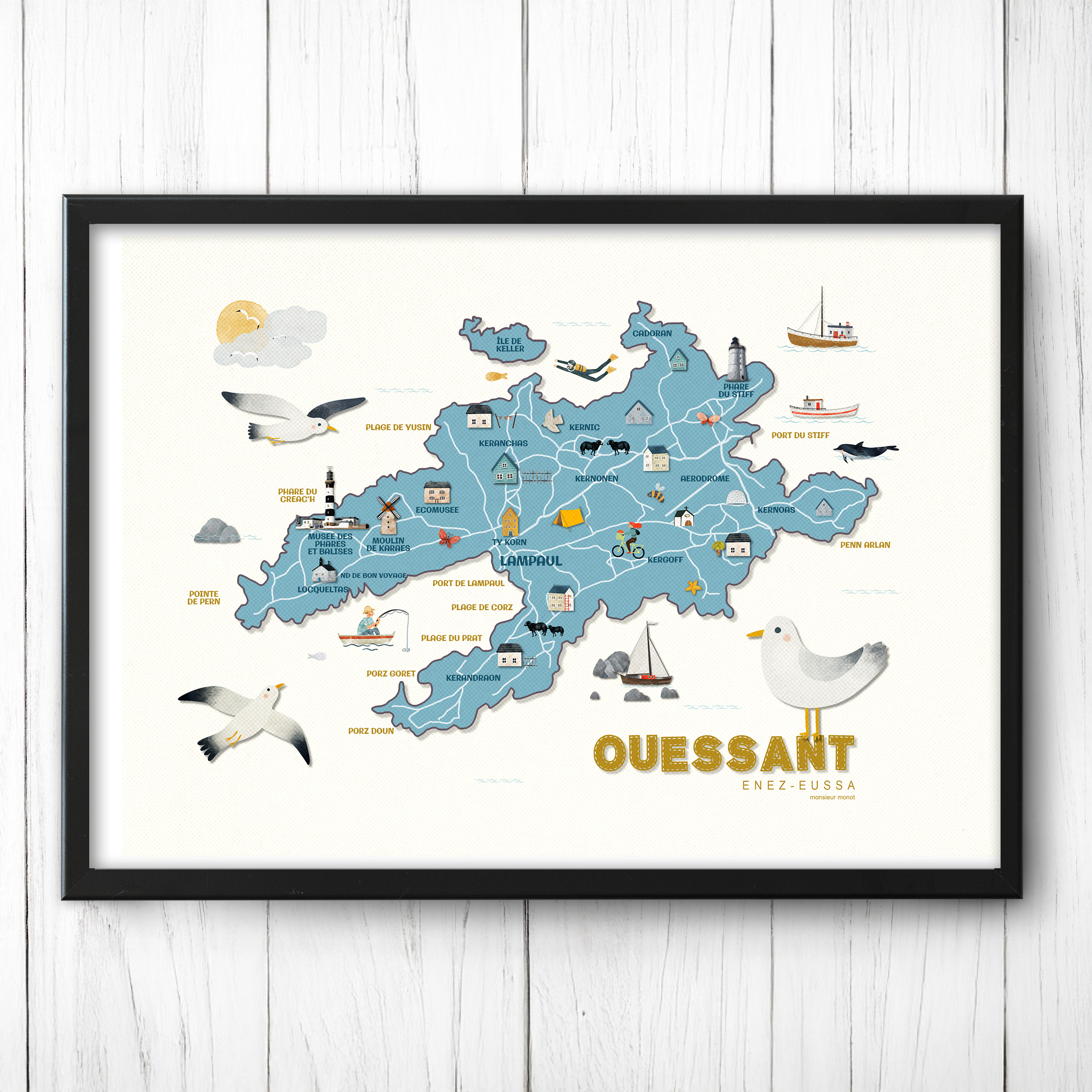 Affiche Ouessant MAPS fond blanc
