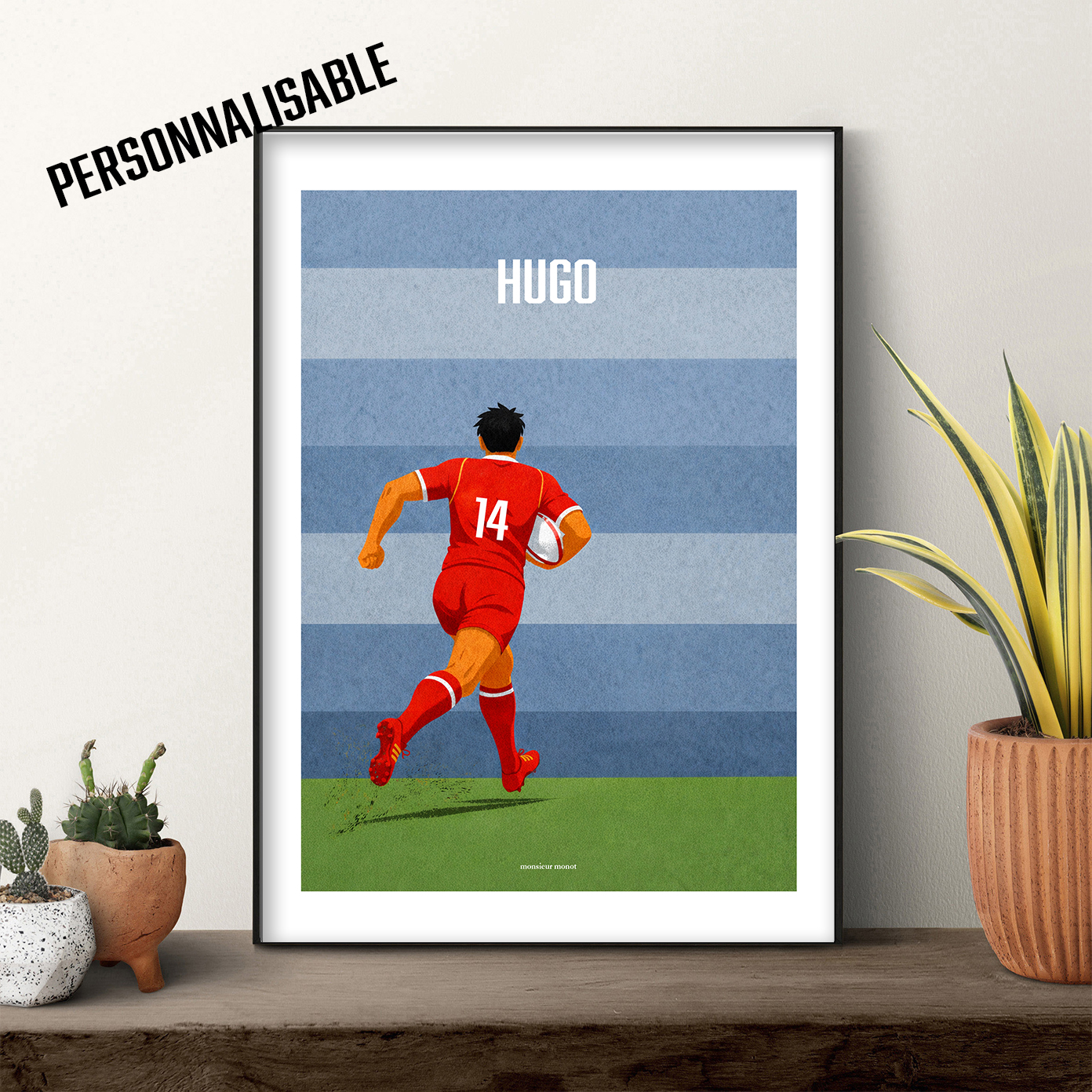 Affiche rugby homme blanc