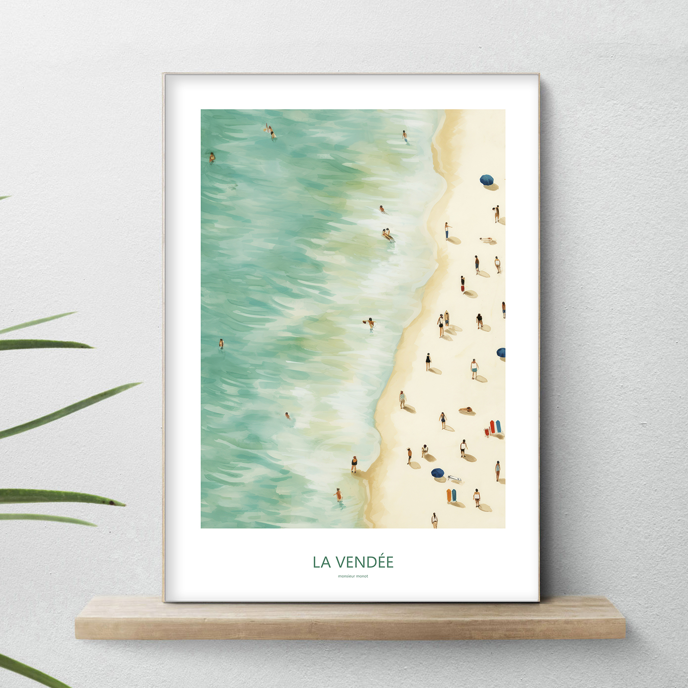 affiche Plage vue den haut 2