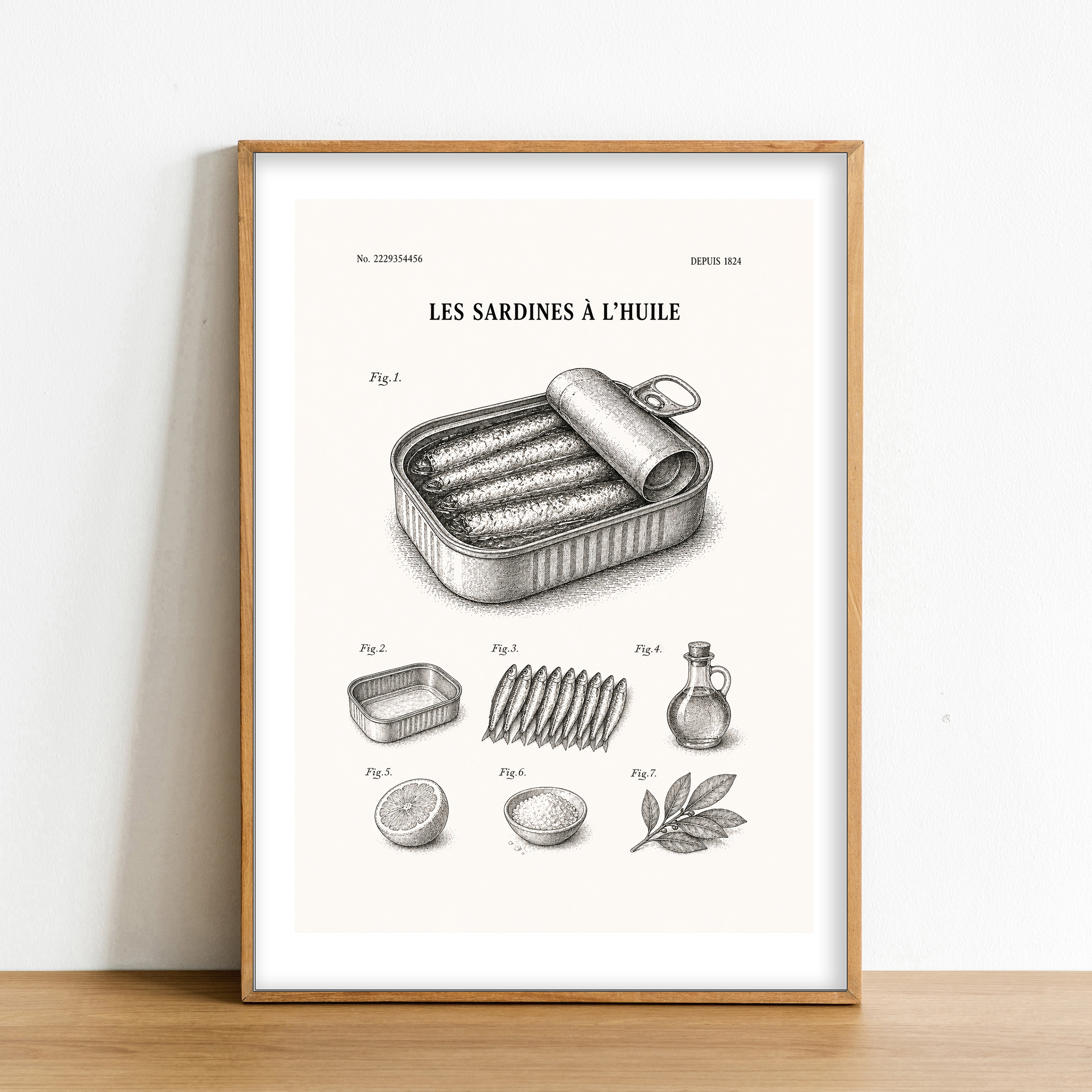 Affiche Brevet sardines à lhuile new