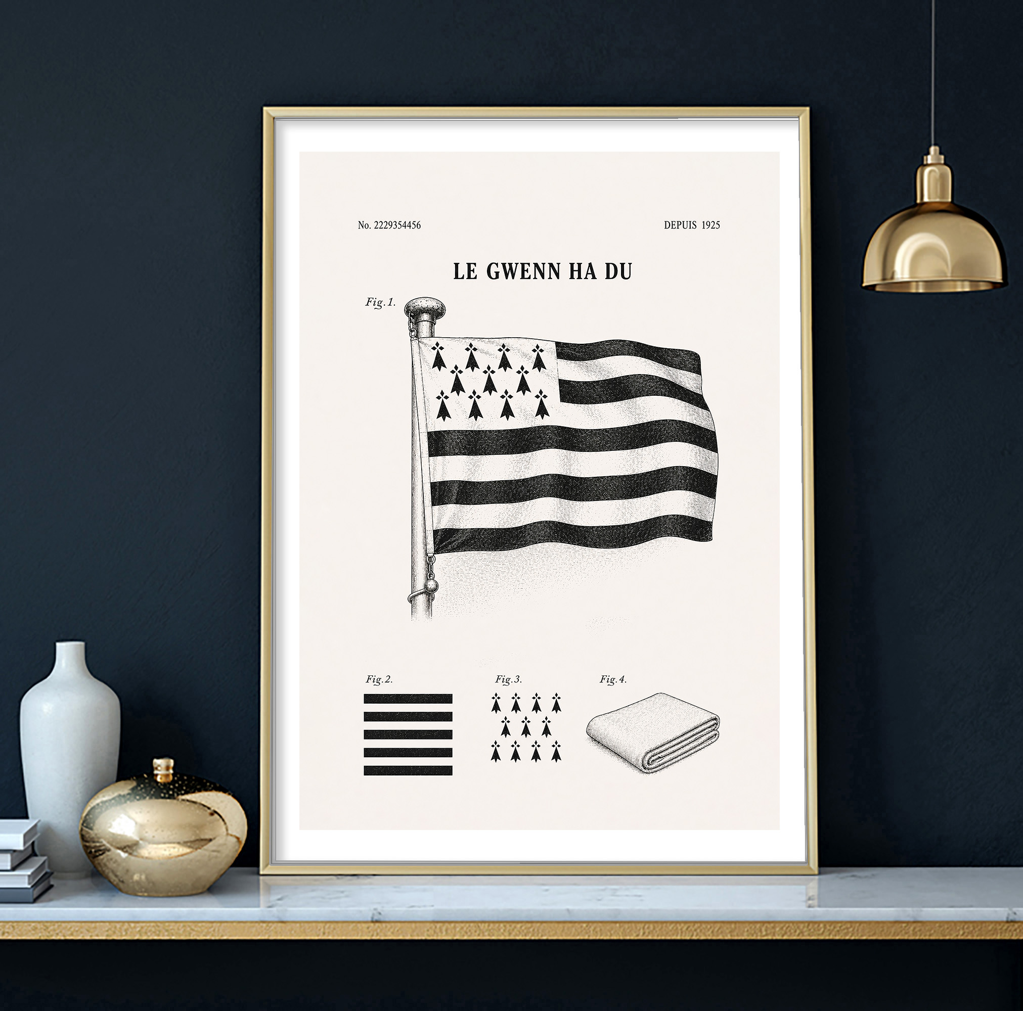 affiche Brevet le Gween Ha Du Drapeau Breton