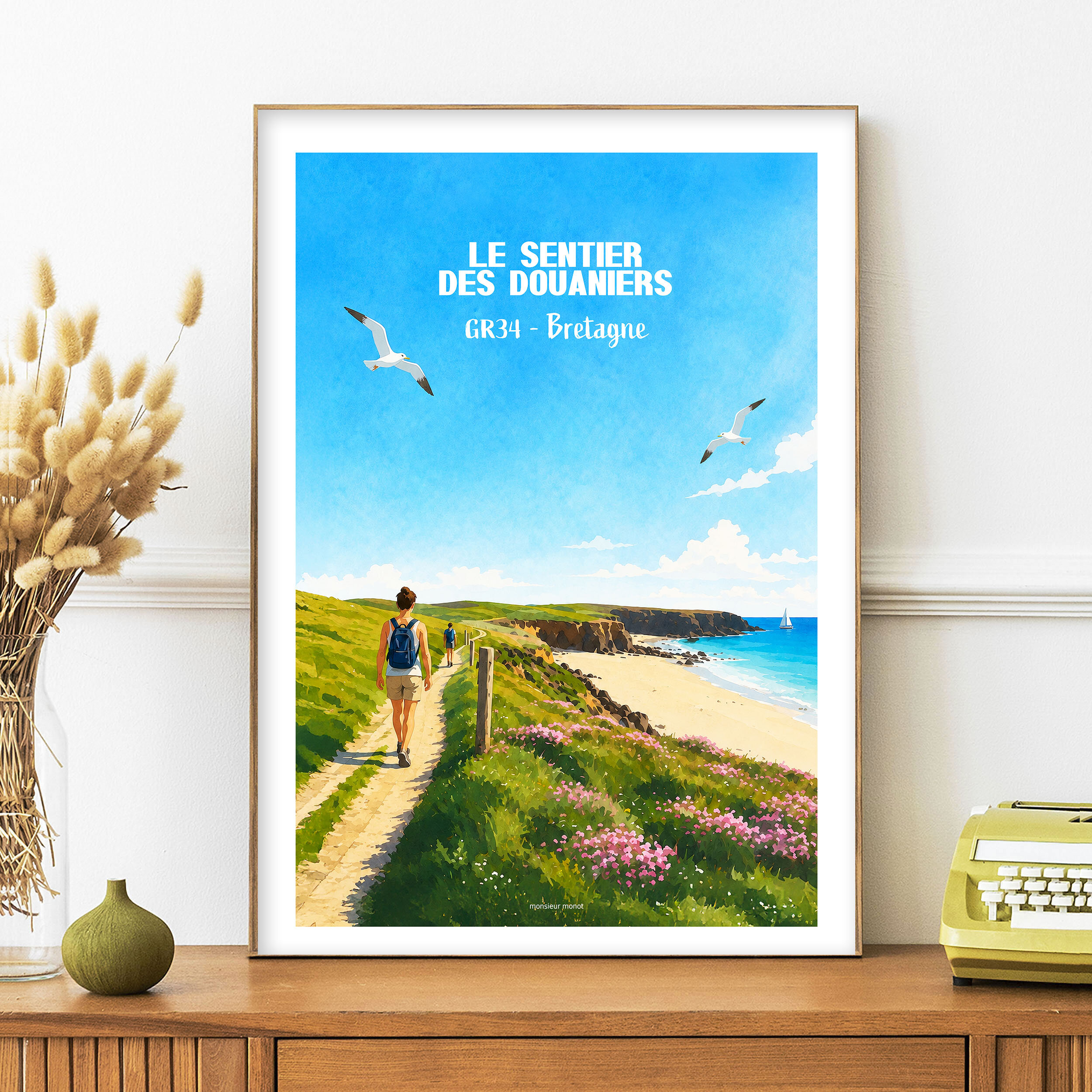 affiche GR34 Le sentier des douaniers Bretagne