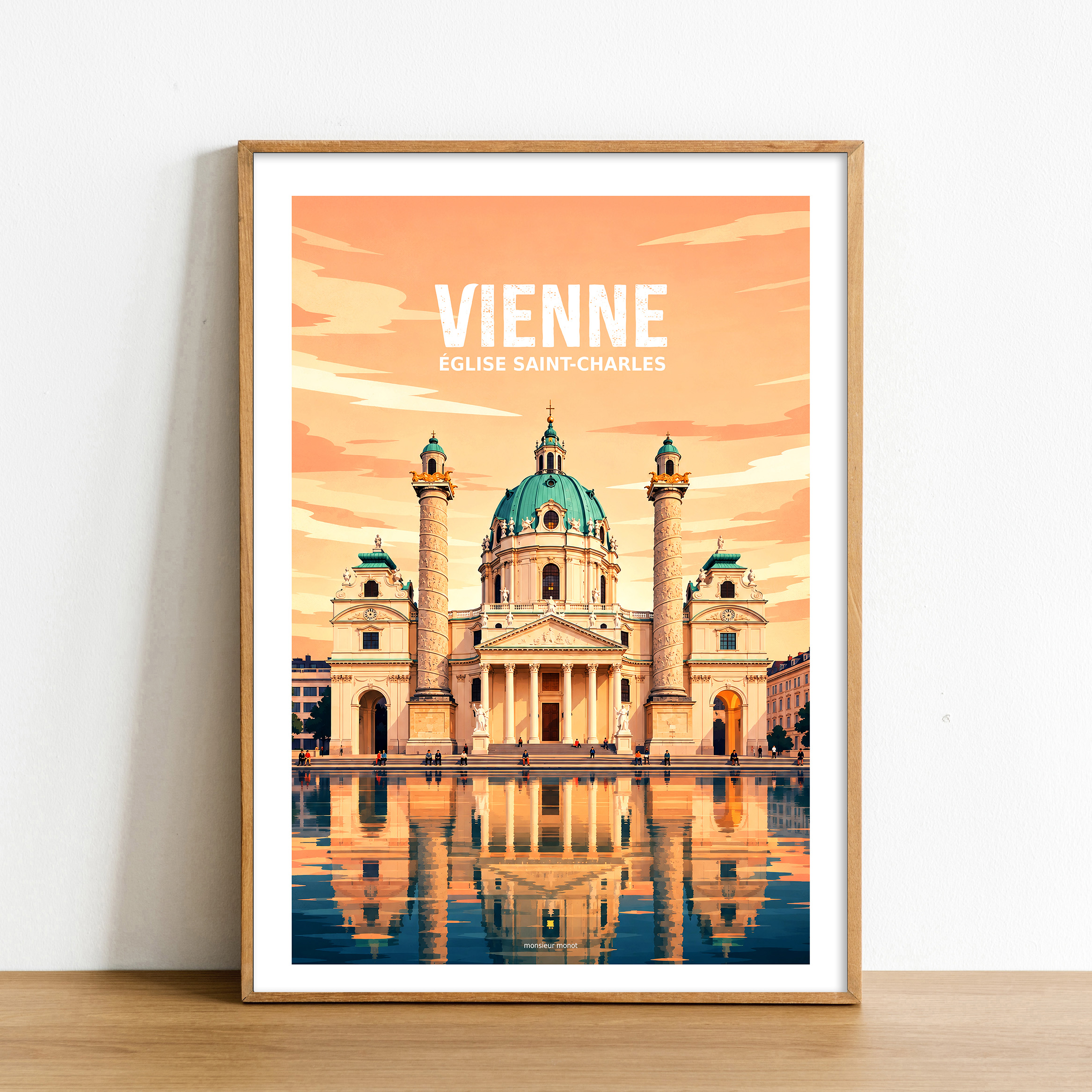 Affiche Vienne en autriche eglise saint-Charles