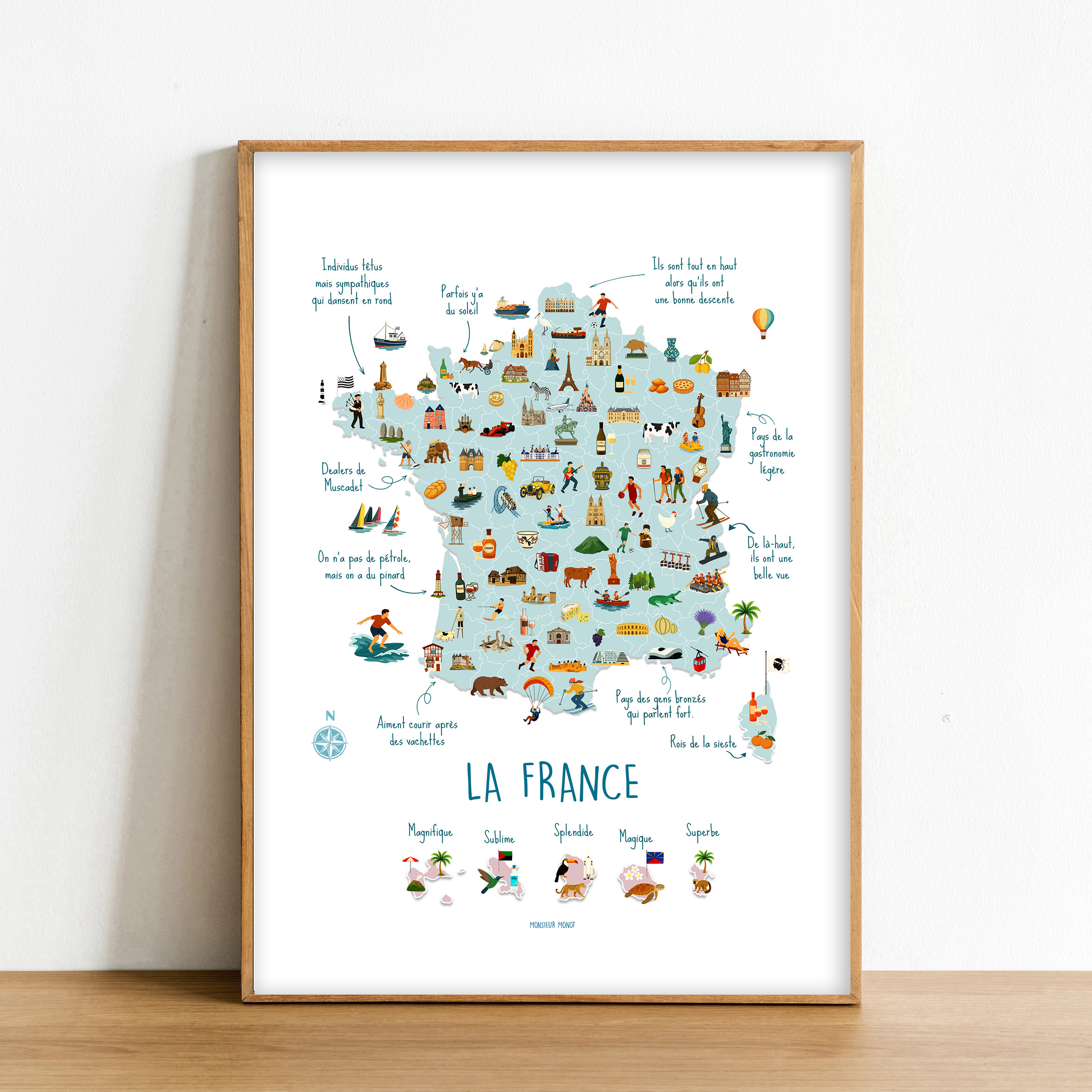 Affiche La France avec phrases