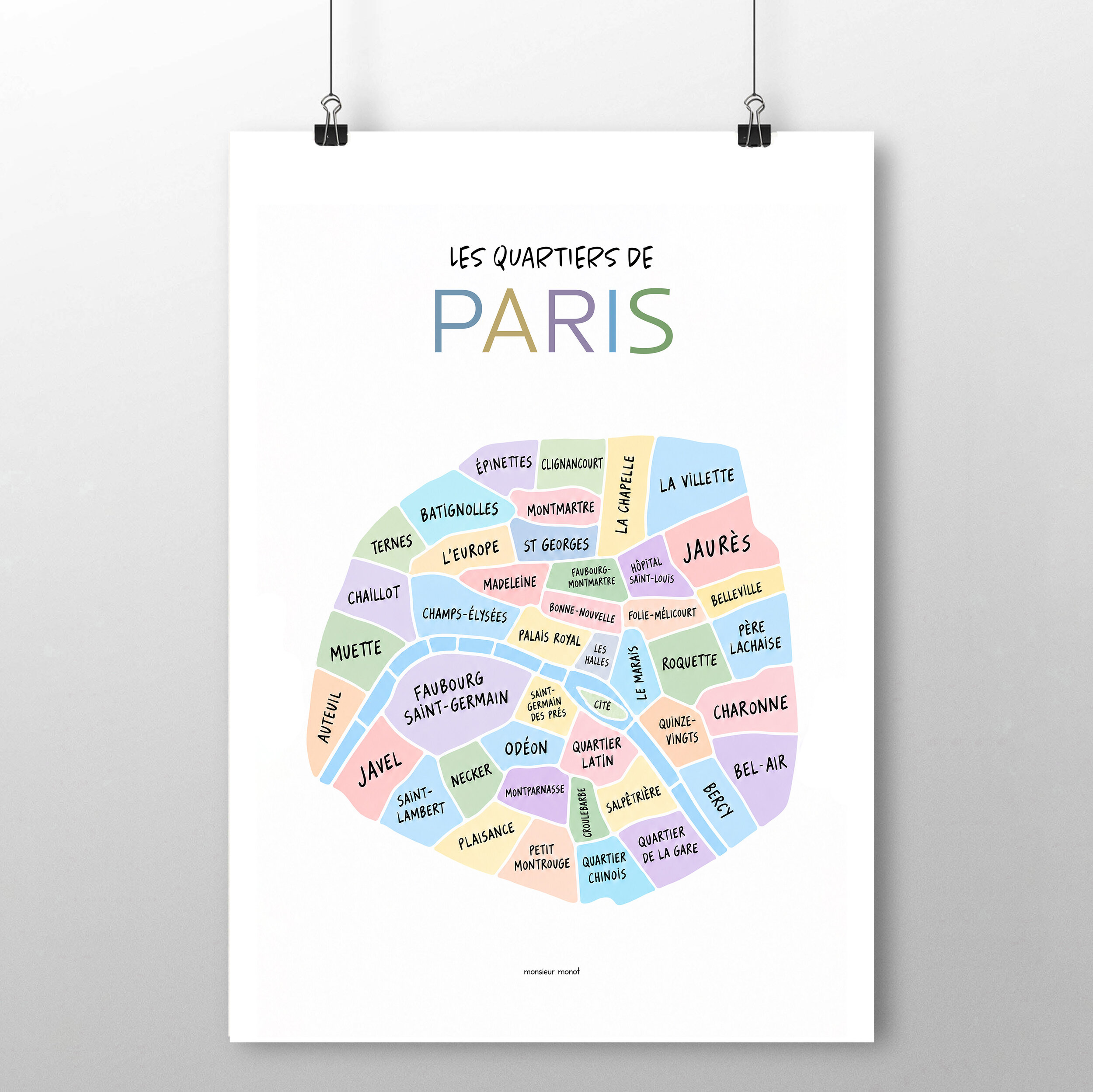 affiche Les quartiers de Paris 2