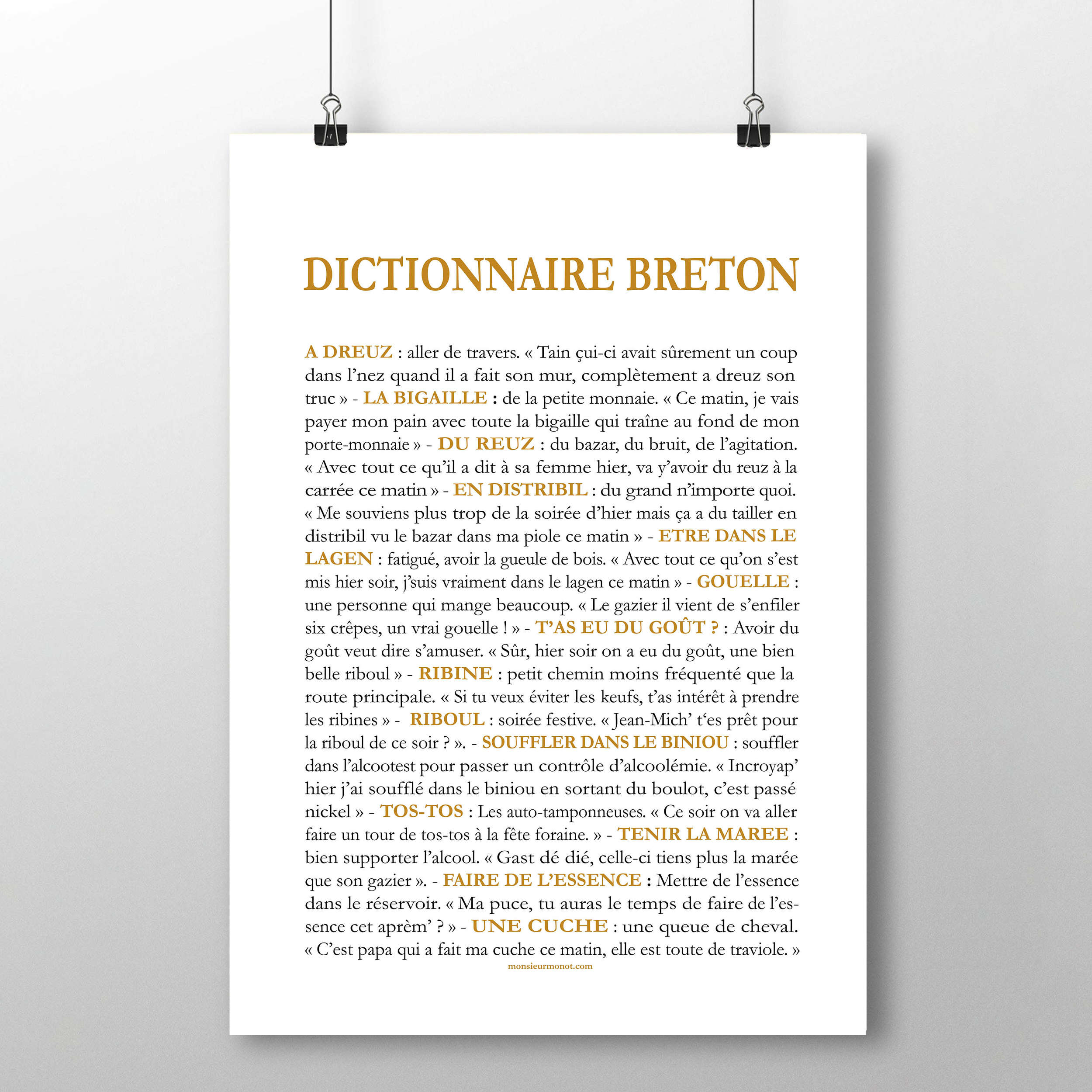 AFFICHE LE DICTIONNAIRE BRETON