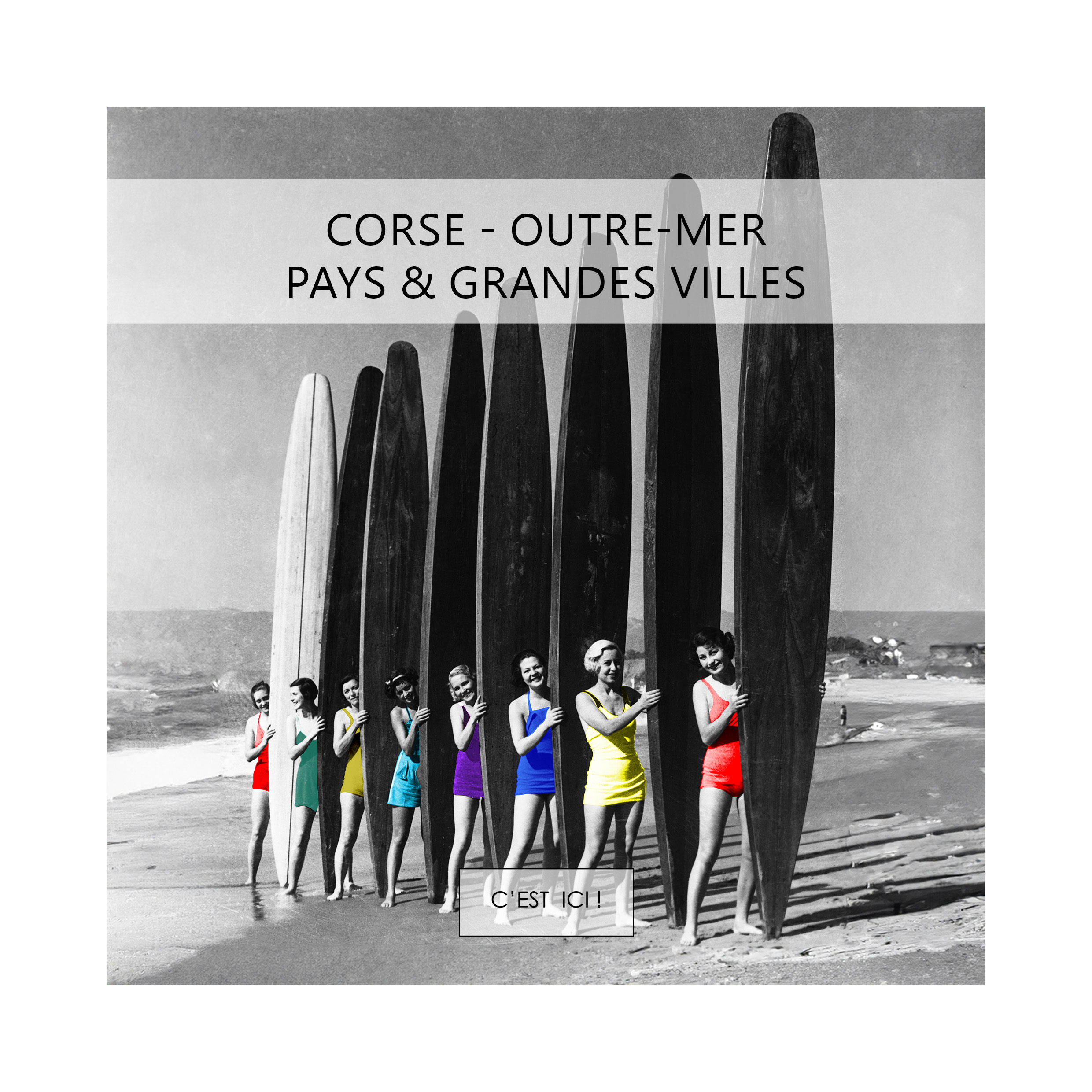 Les affiches de corse, outre-mer, villes et pays