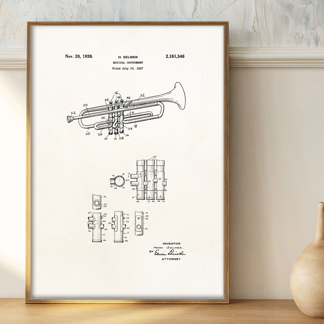 Affiche Brevet Trompette Toutes Les Affiches Affiches Inventions Monsieurmonot