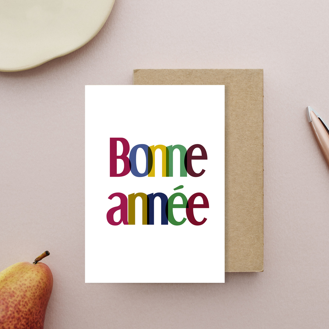 CARTE BONNE ANNEE JOYEUSE - TOUTES LES AFFICHES/LES CARTES - monsieurmonot