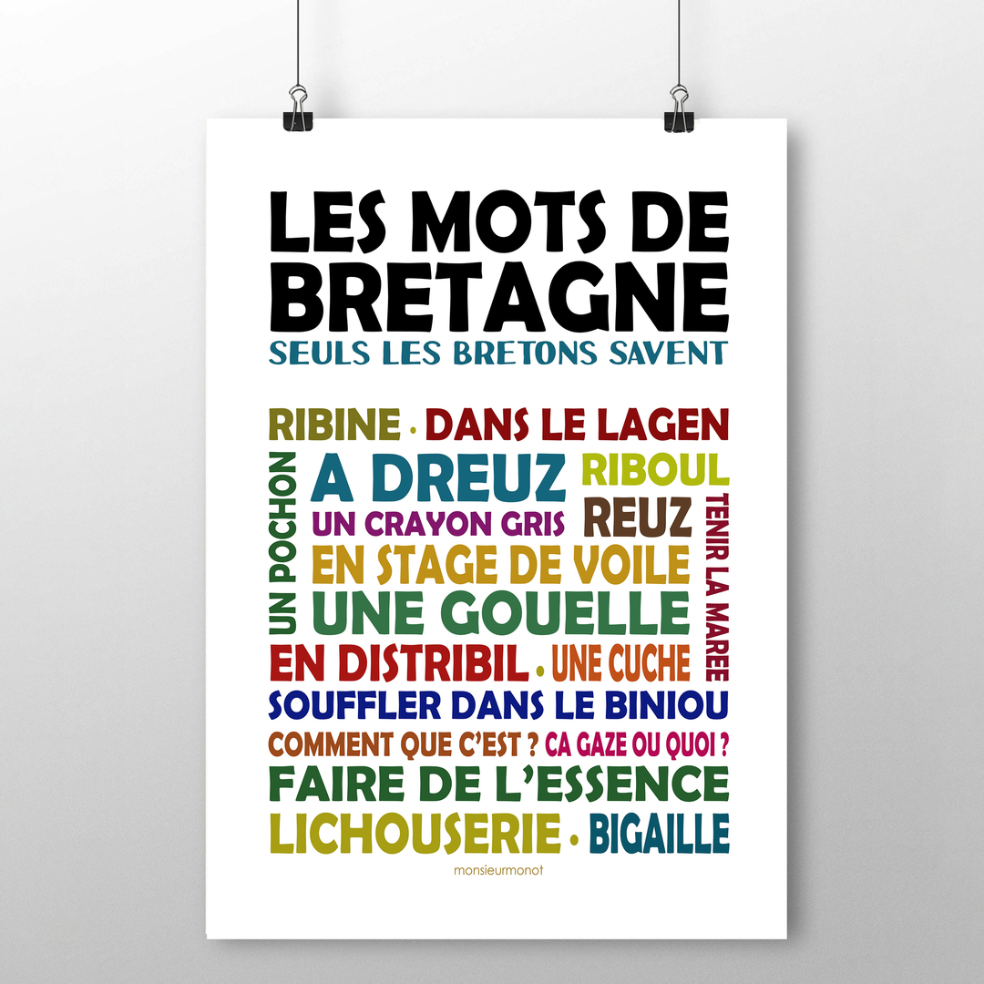 AFFICHE LES MOTS DE BRETAGNE COULEUR