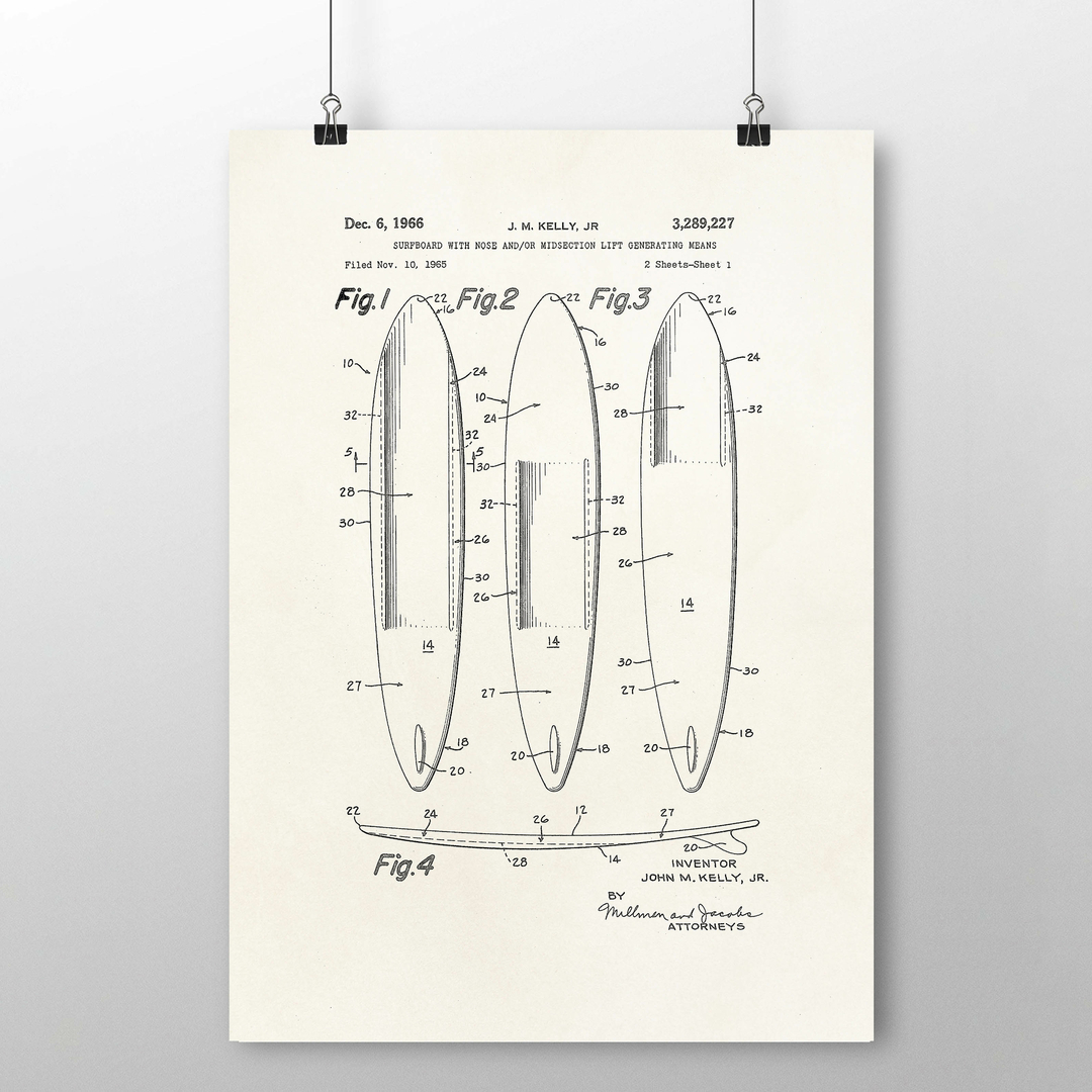 Affiche Brevet Planche De Surf Toutes Les Affiches Affiches Inventions Monsieurmonot