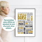 affiche les mots de la danse