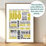 affiche les mots du judo