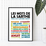 affiche les mots de la sarthe couleur