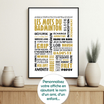 Affiche Le badminton jaune +