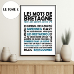 affiche Les mots de Bretagne Tome 2 bleu et noir