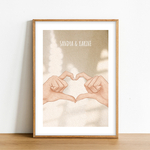 affiche coeur avec les doigts couple 3
