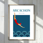 Affiche Plongeuse rouge personnalisable 1