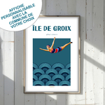 affiche Plongeuse Bleu Blanc Rouge 4
