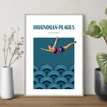 affiche Plongeuse Bleu blanc rouge