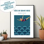 affiche Plongeuse bleu blanc rouge 2