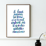 Affiche Il faut sauver la terre galette-saucisse