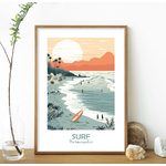 affiche Surf Normandie retro