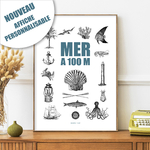 mer a 100m personnalisable