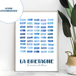 affiche La Bretagne 50 nuances de bleus