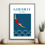 affiche plongeuse Gouville Sur Mer