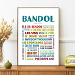 affiche Bandol les quartiers