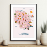 affiche carte La lorraine