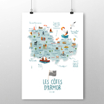 affiche Les Côtes dArmor avec Phrases 2 NOUVEAU
