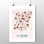 affiche  La Mayenne carte  2