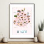 affiche La sarthe Carte
